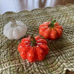 3 Glass Pumpkins